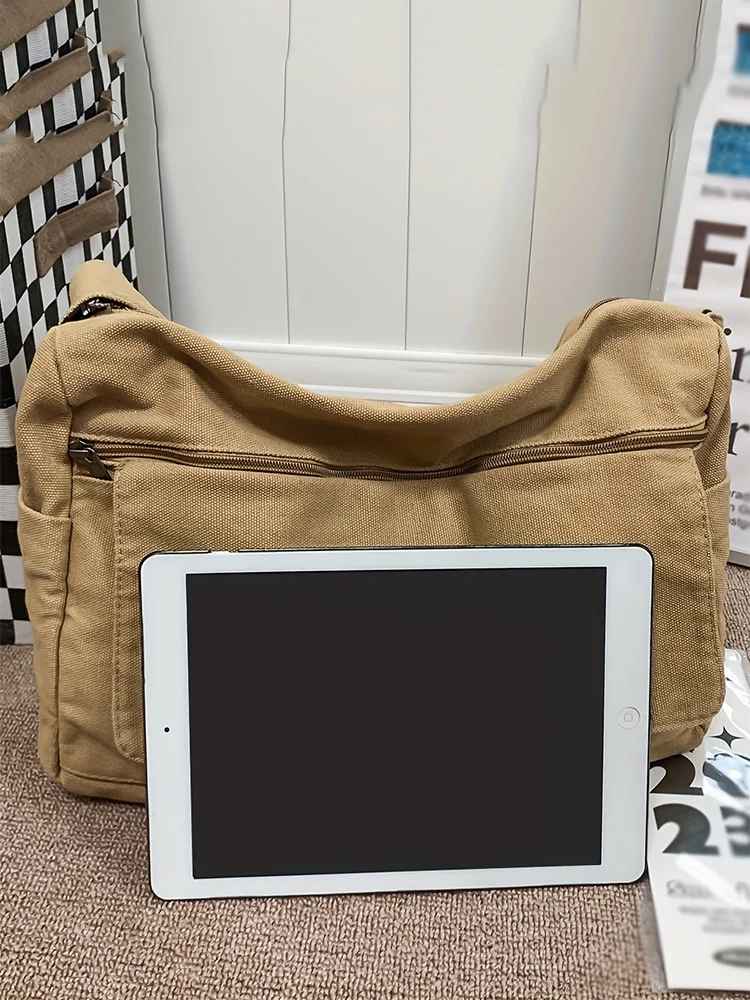 sac hobo à bandoulière en toile de grande capacité 4 couleurs – Écharpe durable, réglable et tendance