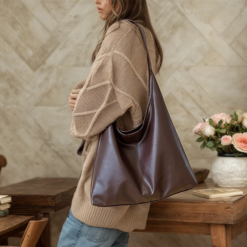 Nouveau sac fourre-tout Vintage grande capacité Simple sac à bandoulière pour femmes sac Hobo pour femme sac à bandoulière de transport
