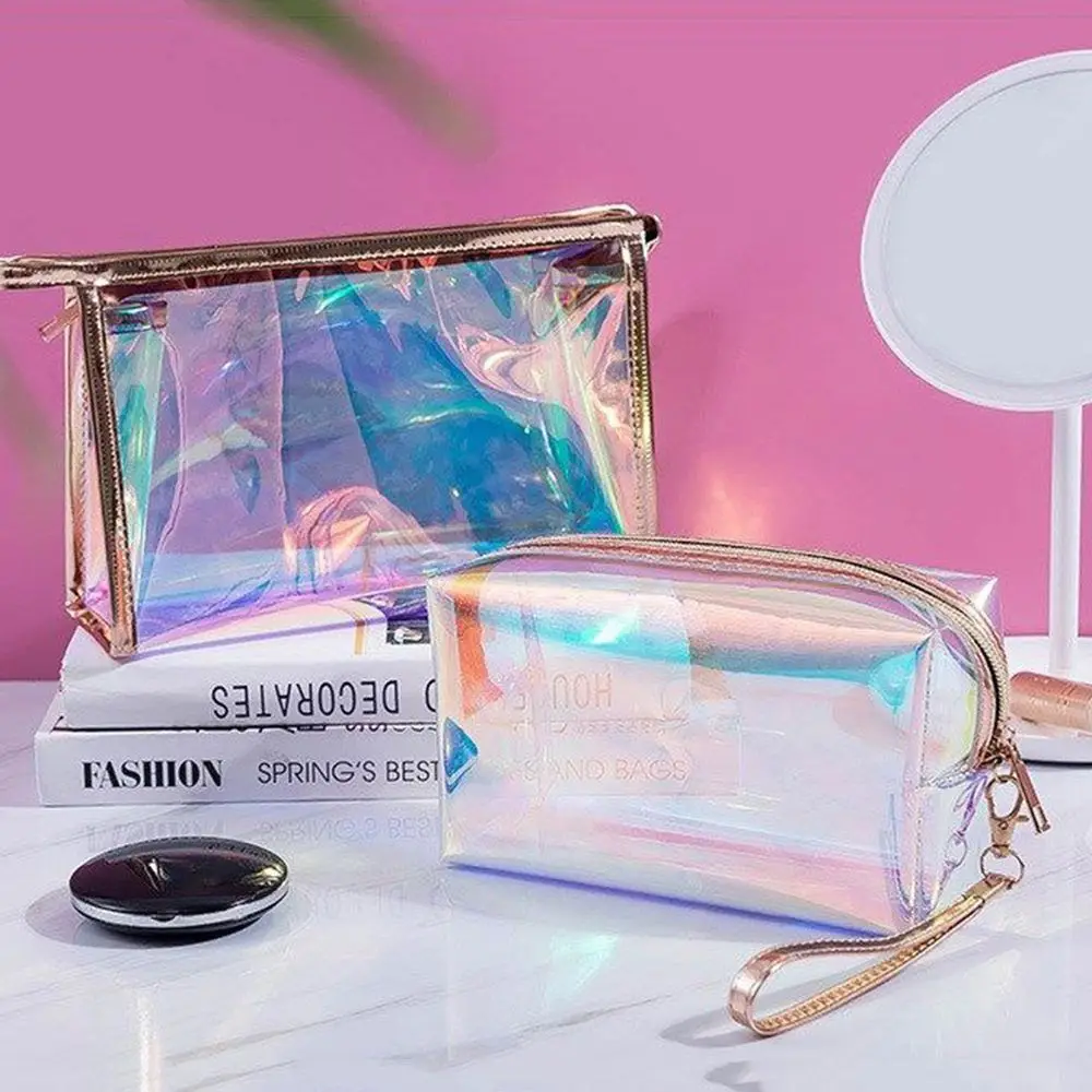 sac de rangement pour pinceaux de maquillage, fourre tout, sac de lavage transparent pour femmes, pochette de maquillage à fermeture éclair, organisateur de toilette, sac à cosmétiques de voyage