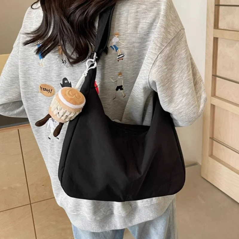 sac à bandoulière hobo de style japonais pour femme, grande capacité, style ins, broderie polyvalente, initié, étanche, commpiedmont