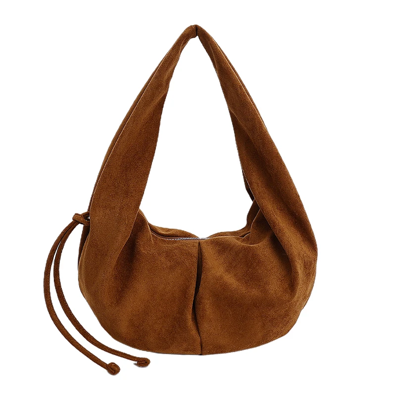 Faionable Faux daim femmes Hobo sac à bandoulière 2025 automne/hiver Vintage grande capacité Hobo Shopper sac fermeture éclair travail trajet