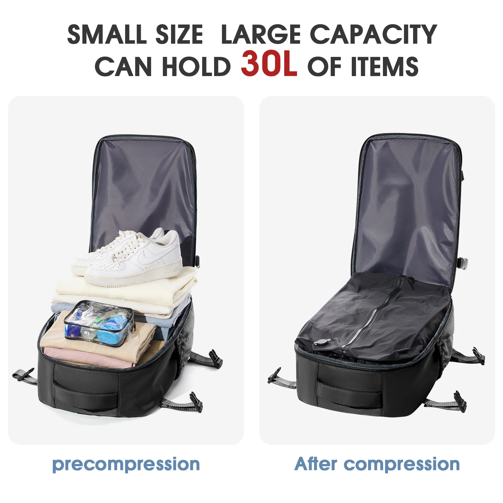 sac à dos sous vide sac de voyage pour hommes sac à dos de grande capacité sac à dos pour ordinateur portable d'affaires femmes hommes sac à dos extensible sac d'école