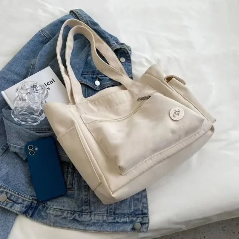sac à bandoulière en toile pour femmes, fourre tout de grande capacité pour étudiantes, sac à main de banlieue, nouvelle collection 2024