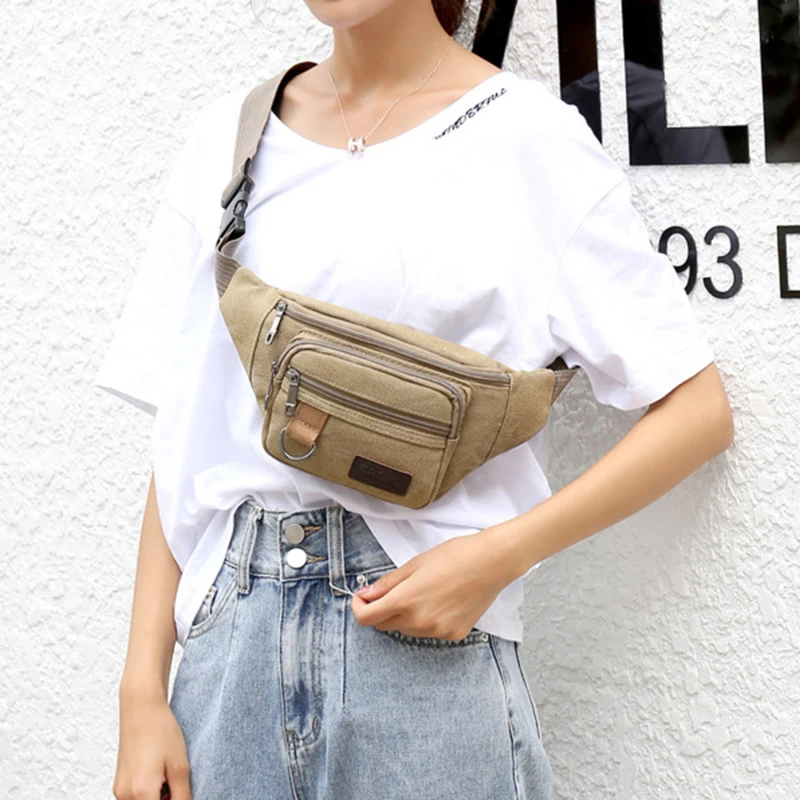 sac de poitrine en toile, sac de taille pour femmes et hommes, sac de ceinture, sac banane de mode, sac de voyage pour pochette de téléphone, sac de hanche de poche, sac de taille pour hommes