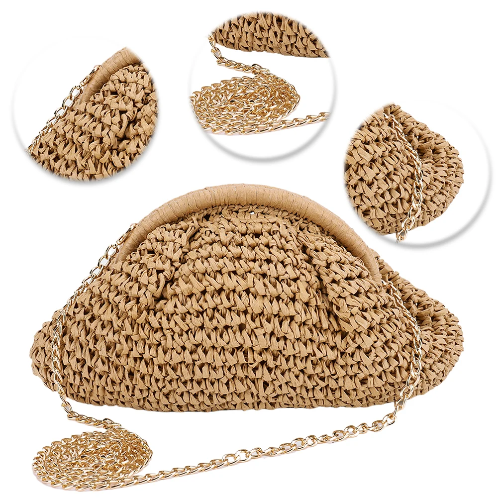 jostrap sac en paille tissé de grande capacité pour femme, sacoche tissée, solide, pour fête et vacances, à la mode, initié