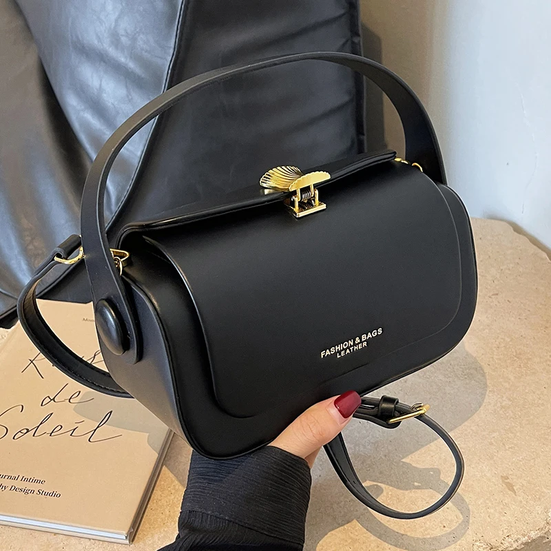 sac à bandoulière noir classique pour femmes, sacs carrés rétro polyvalents, sacs à main à rabat en cuir texturé de grande capacité, nouvelle collection 2025