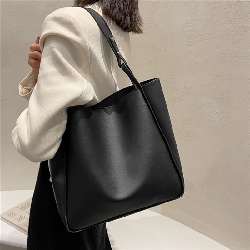sacs à main rétro simples en cuir pu pour femmes, sacs à documents solides, fourre-tout de grande capacité, nouveau, lancé e27, 2024