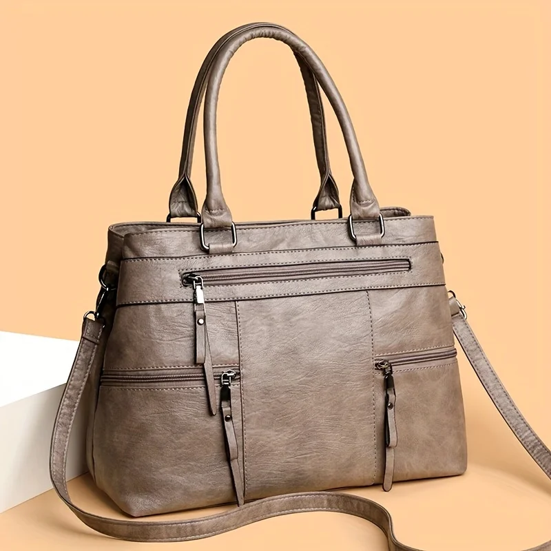 sac à main élégant pour femmes, sacs à poignée supérieure en cuir de bonne qualité, sac à bandoulière pour dames, fourre tout décontracté de marque de luxe