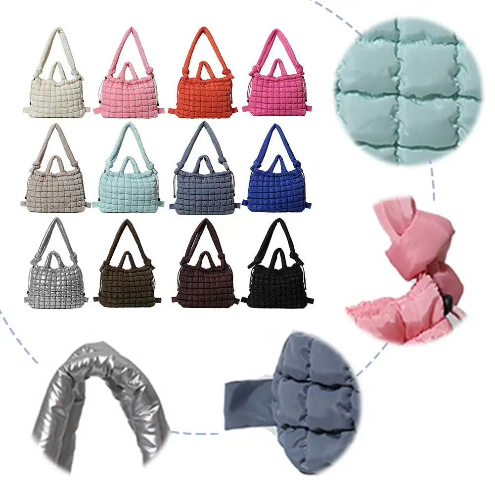 sac fourre-tout matelassé pour femme, rembourré, initié, multi-poches, sac à bandoulière, sac à main cartable, travail, voyage