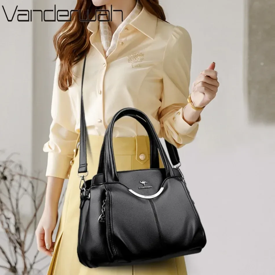 sacs à main de luxe en cuir souple pour femme, sacoches de styliste, à bandoulière, fourre tout