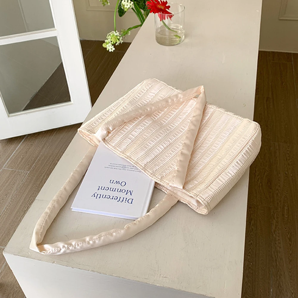 sac à bandoulière rayé pour femmes, polyvalent, élégant, simple avec poignées de rembourrage, sacs de voyage de grande capacité