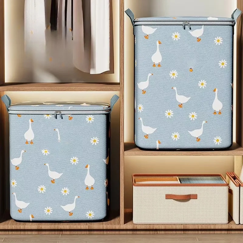 sac de rangement pour couette en coton, boîte de rangement pour couette de grande capacité, vêtements non tissés, rangement spécial, sac à bagages mobile portable