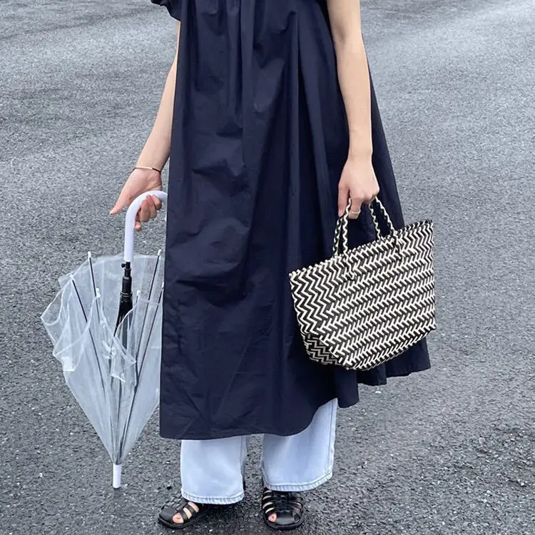 sacs à provisions de plage de grande capacité pour femmes, sac tissé initié, sacs à main en paille faits à la main, sac de voyage d'été