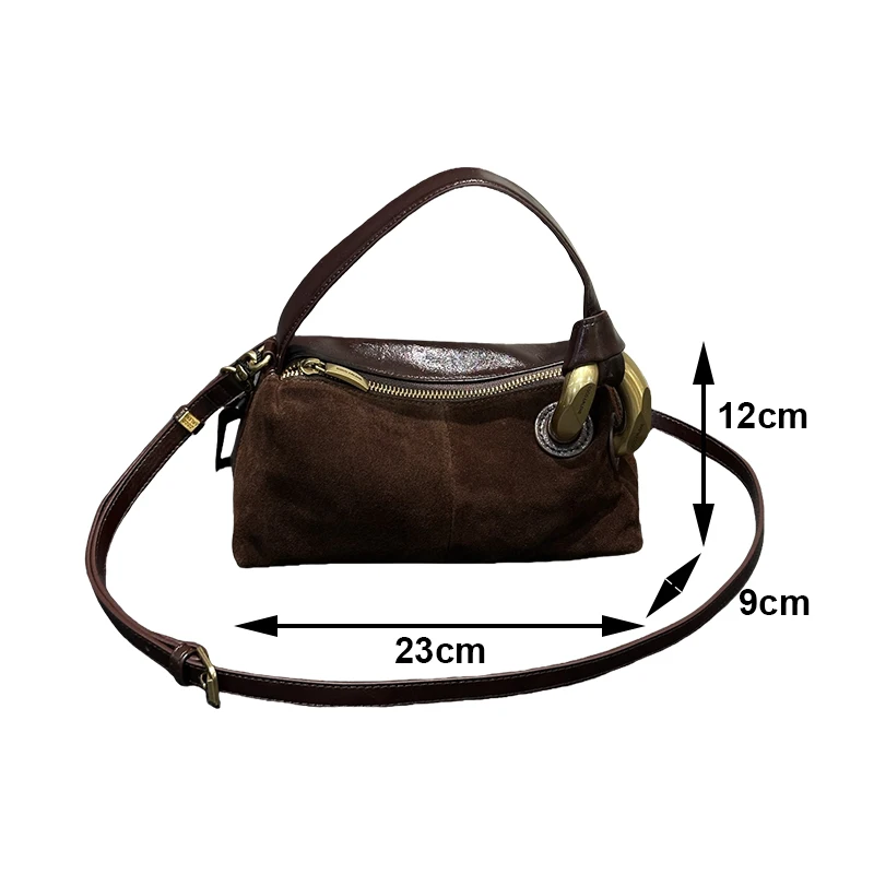 sac hobo rétro en faux daim pour femmes, couleur unie, haute qualité, design de luxe, sacs à bandoulière pour les déplacements