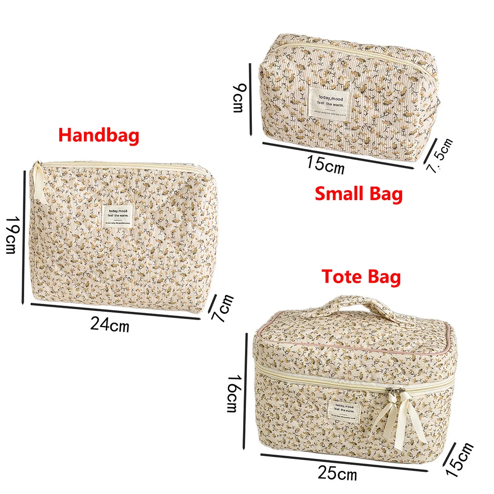 pochette à cosmétiques vintage pour femmes, imprimé floral, sac à main de voyage, sac de rangement de maquillage, sac matelassé de grande capacité pour cadeau