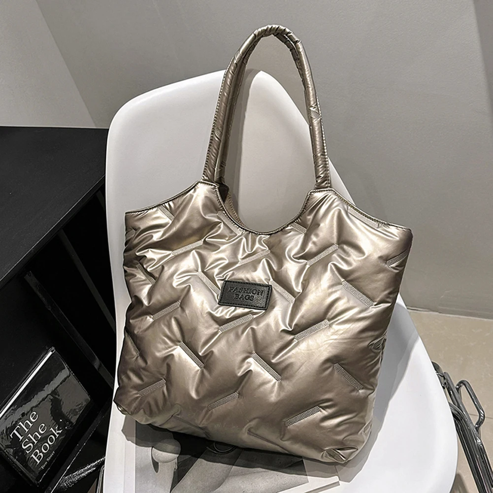 sac fourre tout matelassé pour femme, grande capacité, sacs à main rembourrés en duvet, chic, gonflé, décontracté, hiver, sac à provisions, nouveau, 2023