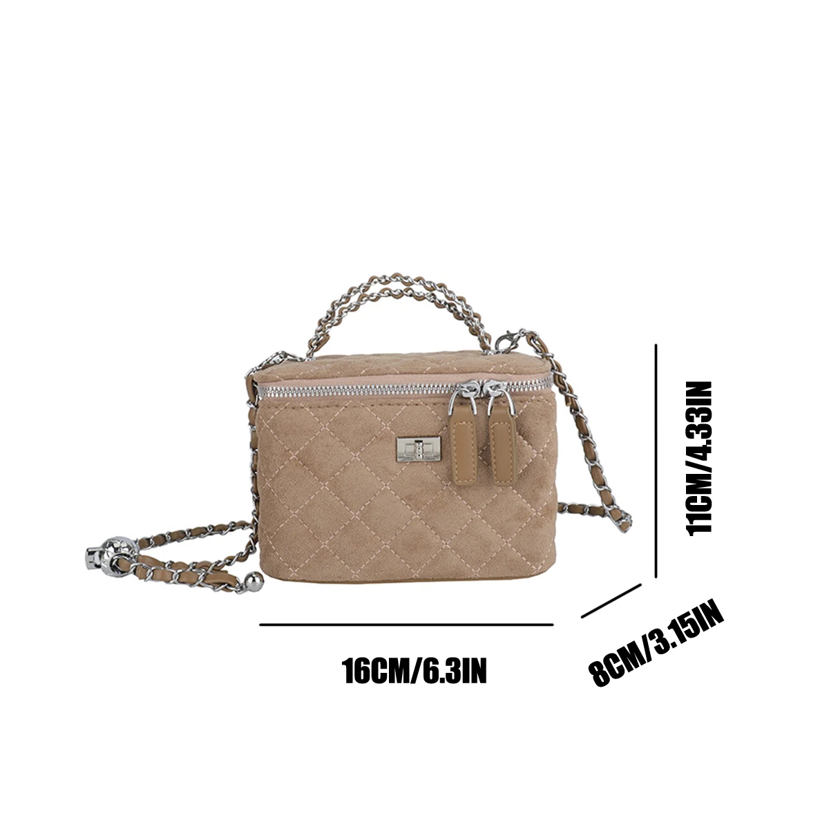 sac à bandoulière chic de couleur unie pour femme, tissu doux de qualité supérieure, design matelassé en diamant, idéal pour les déplacements quotidiens, les voyages et l'utilisation du week end