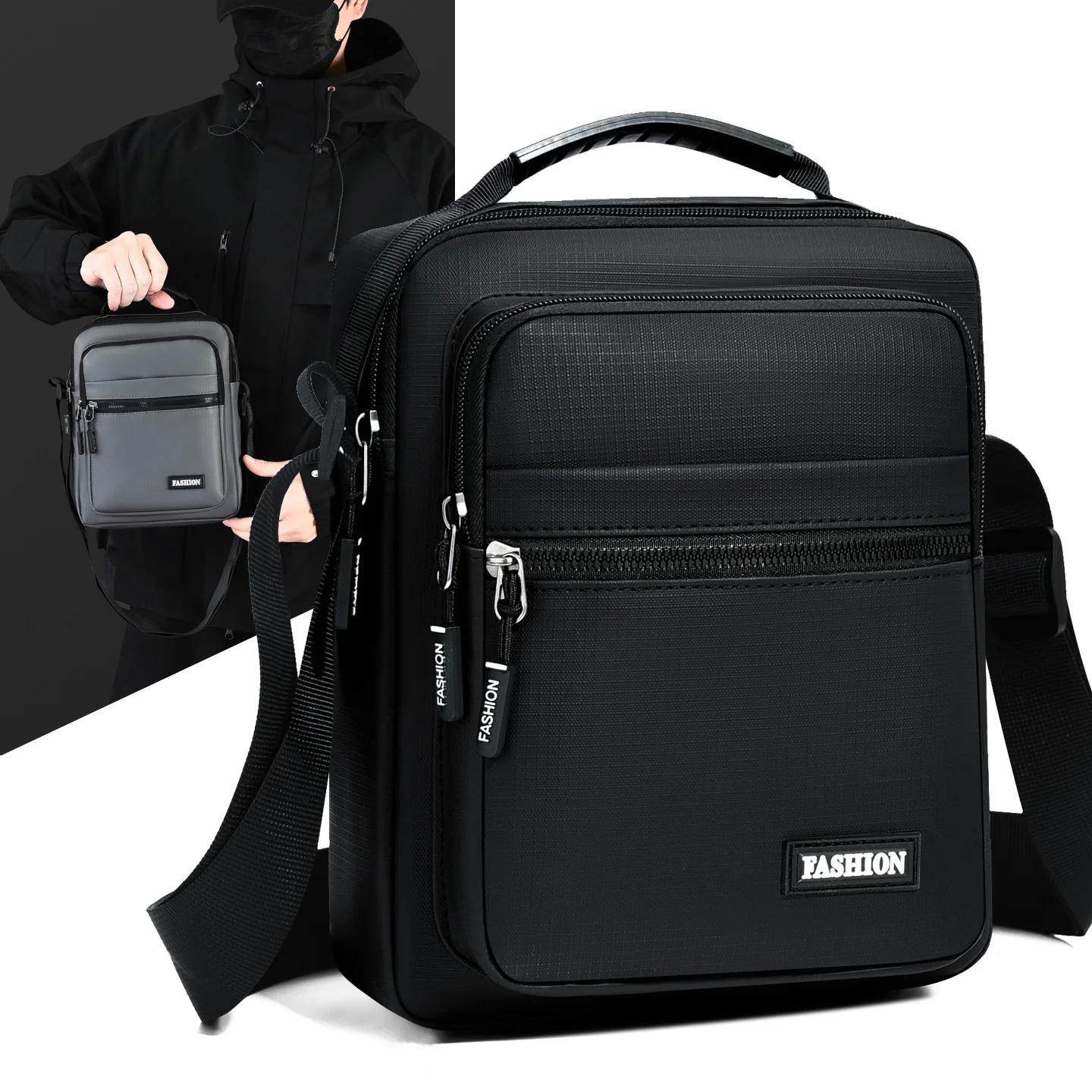 Sac à main contemporain pour hommes – Sac à bandoulière Oxford raffiné avec poches organisationnelles