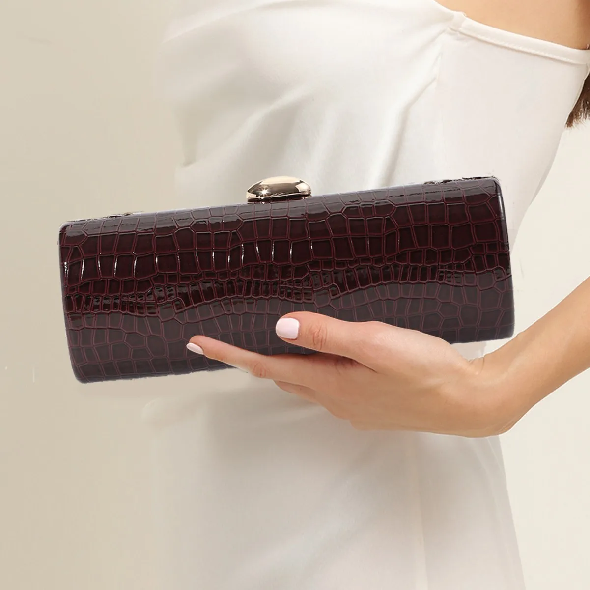 Sac de soirée en cuir de luxe pour femme, sac à main baguette, sac à main pour robe de mariée, pocommuniste de banquet de fête, sac initié féminin