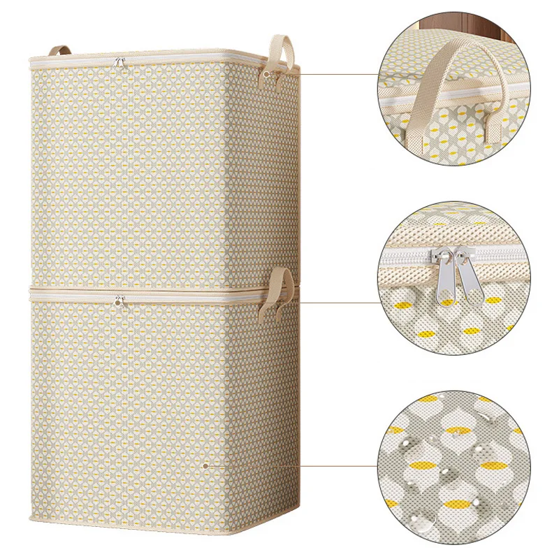 sac de rangement de couette pliable de grande capacité, tissu non tissé, organisateur de rangement à domicile, sac de couette de rangement mobile anti poussière 1 pièces
