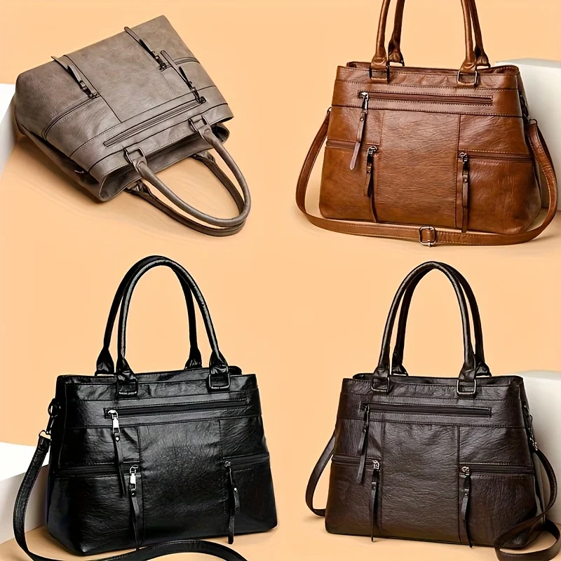 sac à main élégant pour femmes, sacs à poignée supérieure en cuir de bonne qualité, sac à bandoulière pour dames, fourre tout décontracté de marque de luxe