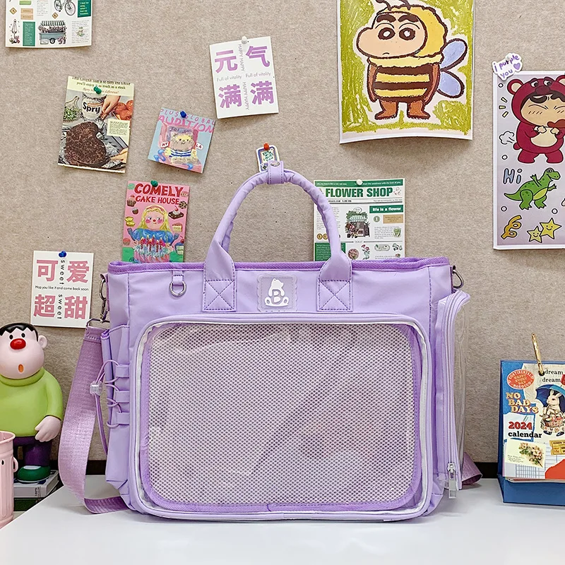 sac à dos carré à la mode pour femmes, sac à bandoulière transparent multifonctionnel, grande capacité, fourre tout pour sortie quotidienne