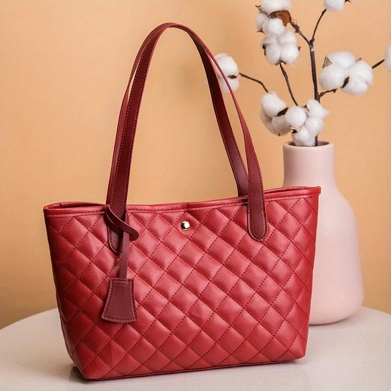 Sac fourre-tout chic brodé pour femme, sac à main spacieux avec sangle Partners, doublé en polyester, simili cuir