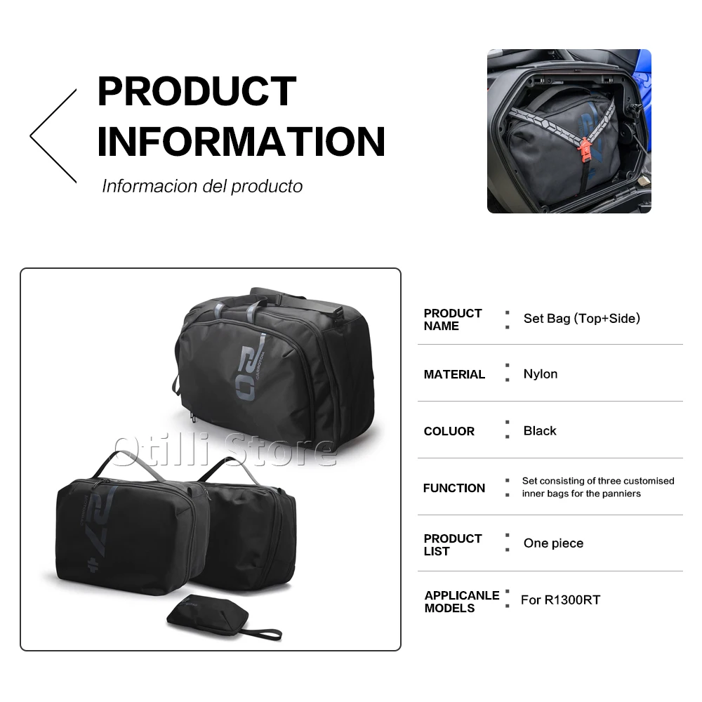 nouveau pour bmw r1300rt r 1300 rt r1300rt r1300 rt 2025 valises de moto sac intérieur boîte à outils sacoche latérale kit de sac de selle