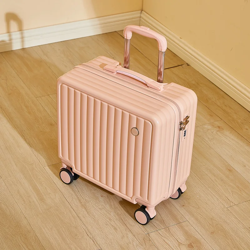 valise de voyage de 18 pouces, jolie valise de compagnie aérienne, boîte à mot de passe, roue silencieuse, châssis léger monté universel