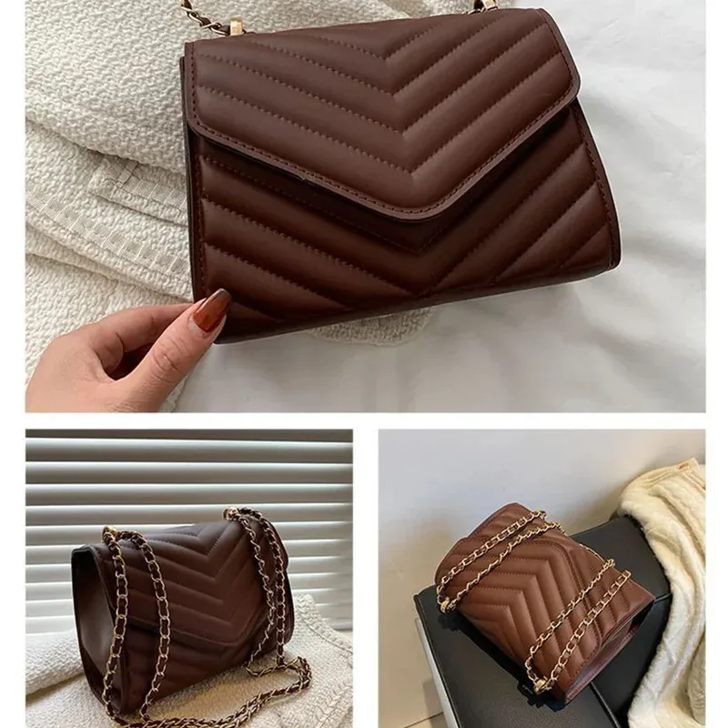 sac à bandoulière rétro à la mode pour femmes, petit sac carré simple avec chaîne