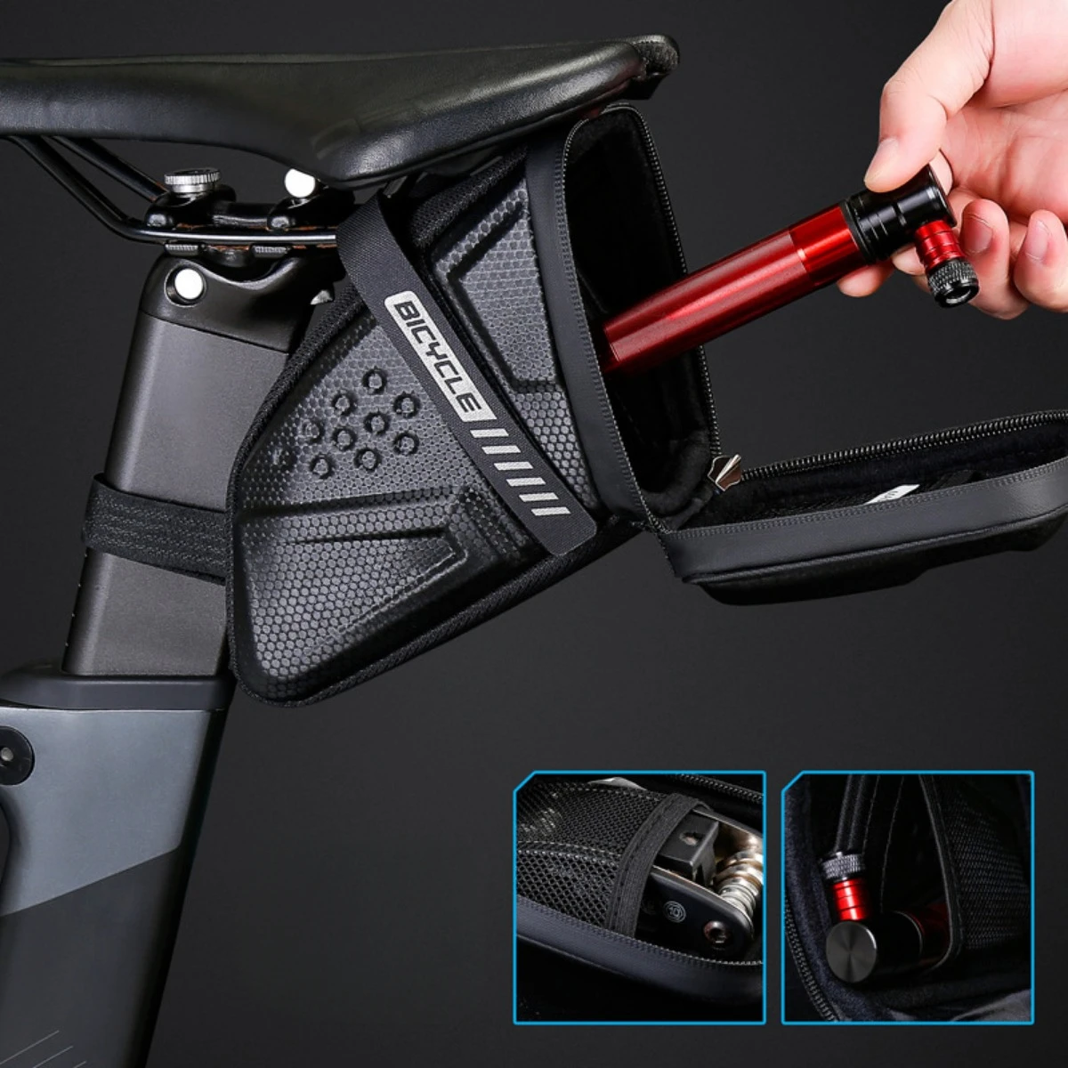 sac de selle de vélo sac de siège sac de vélo sous le siège 1l sac de vélo accessoires de cyclisme pochette de rangement sac de cale de vélo pour vélo