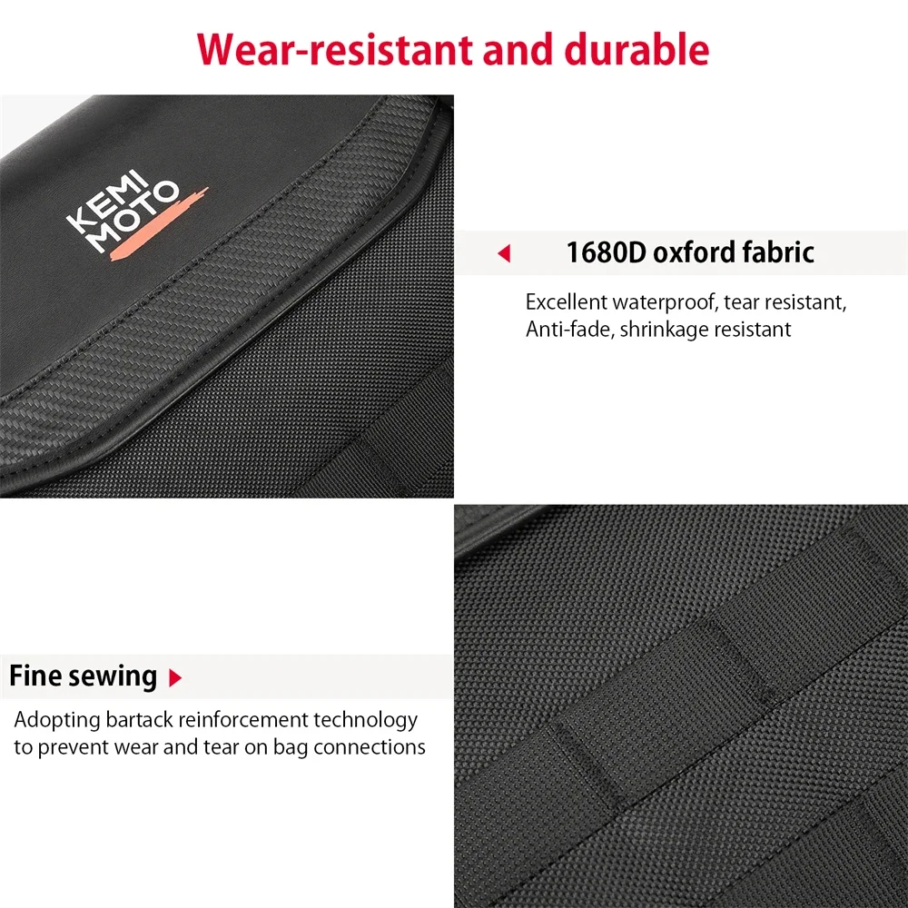 sac de selle de moto 12l, sac arrière latéral universel, sacs de voyage d'équitation avec housse de pluie, sac de siège arrière, accessoires de sacoche