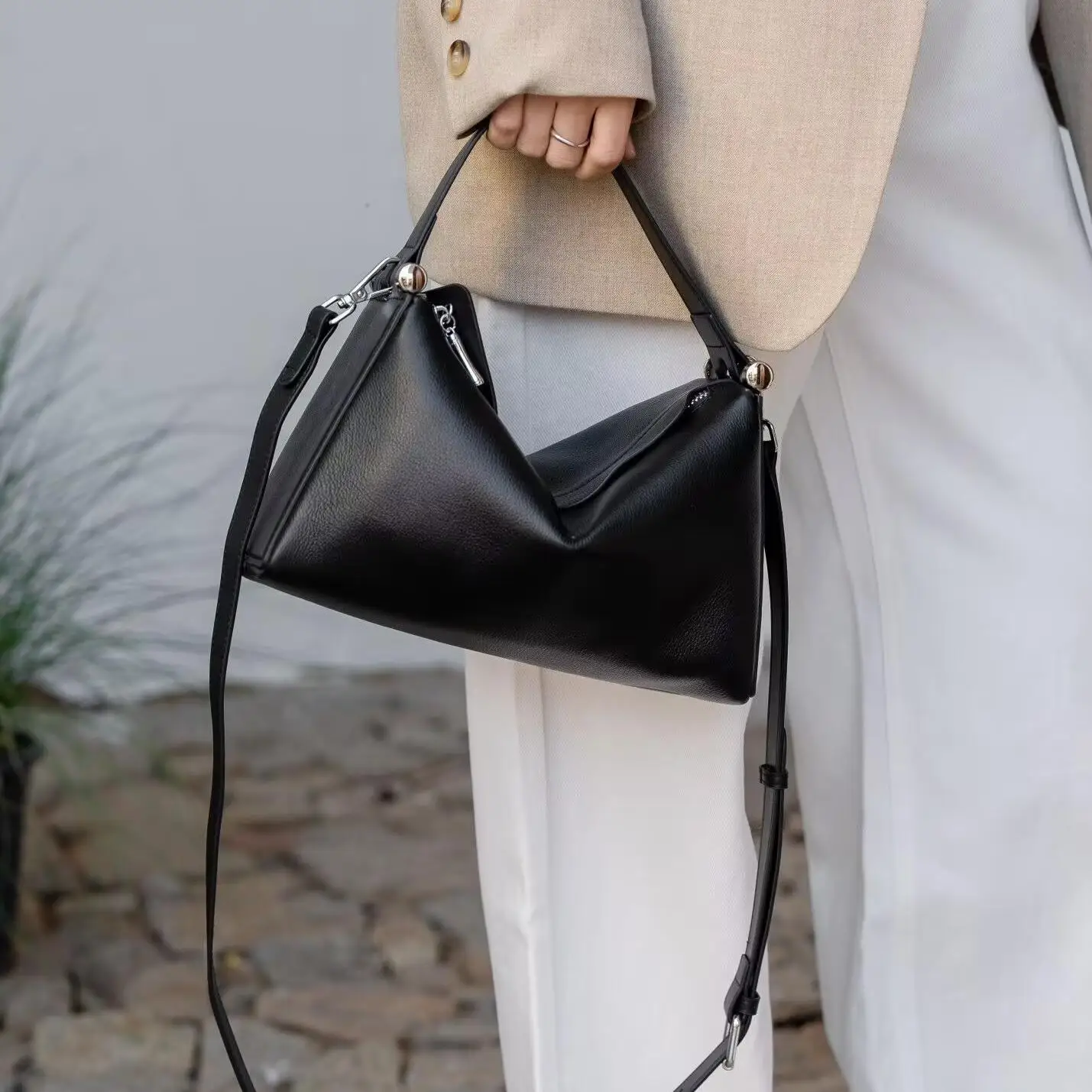 sac à main en cuir de vache pour femme, grand fourre tout horizontal, sac à main pour femme, sac à main une seule initiative, drapeau haut de gamme, nouveau, jaune doux, 2025
