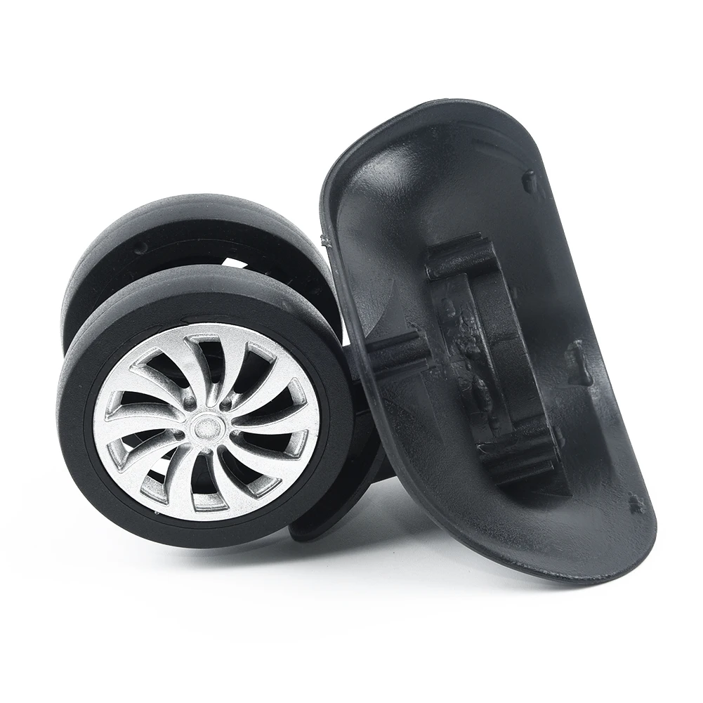 ensemble de 4 roues à double rouleau noires, roues de rechange pour valise à bagages, adaptées au bricolage, adaptées aux sacs et aux coques de chariot