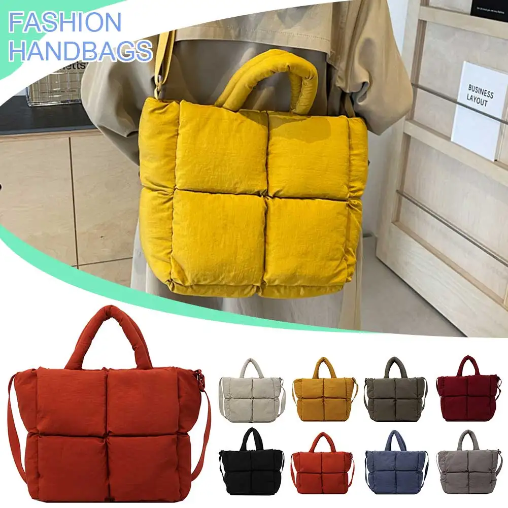 sac à bandoulière bouffant pour femmes, grande capacité, sac de shopping simple, couleur unie, sacoches à la mode, sangle réglable, sac hobo chic