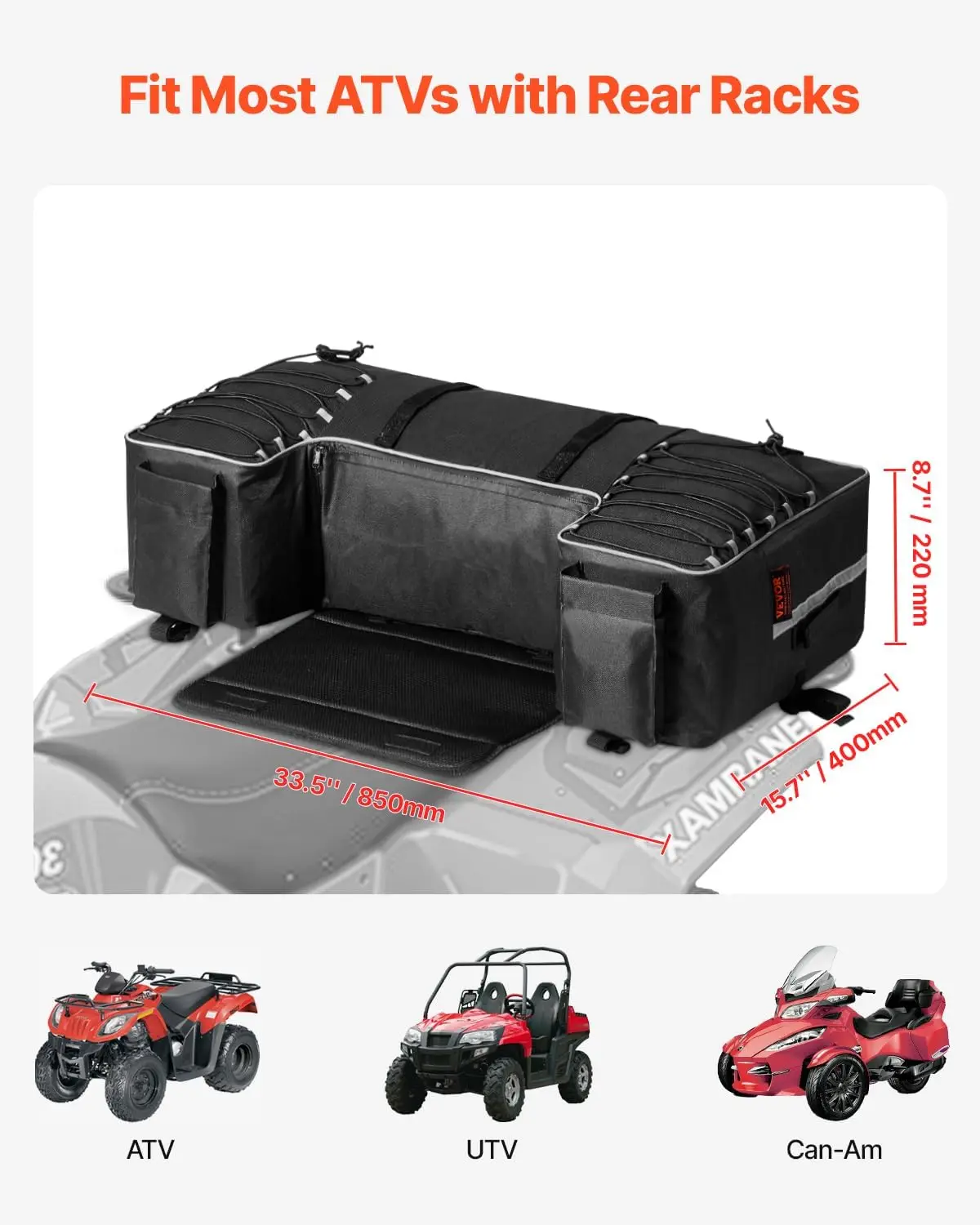Sac de siège de moto de plage, sac de rangement de chameau de selle de moto de fond, sac arrière de siège de moto ATV de montagne