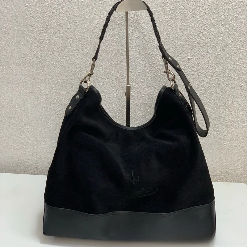 saturn – sac hobo en daim, grande capacité, épaule simple, wanderlust, mode design simple, automne hiver, nouveau style, fourre tout