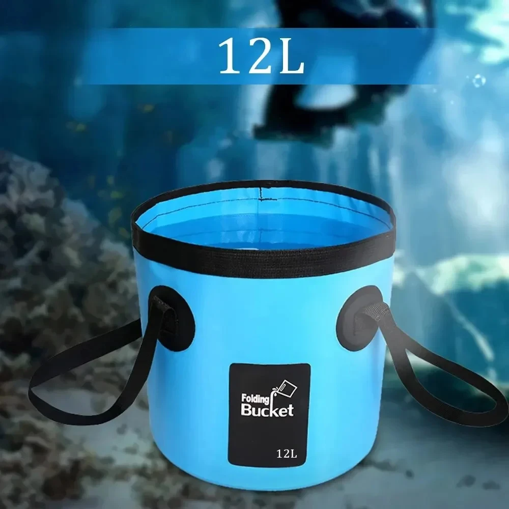 seau pliant portable de 12l pour voyage en plein air, seau d'eau pliable, bol d'évier, sac de lavage, seau de lavage de voiture multifonction pour le camping