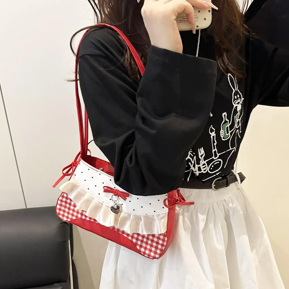 sac à main à nœud sous les bras pour femmes, sac d'oreiller tendance, sac à bandoulière polyvalent en dentelle, sac à main doux et mignon