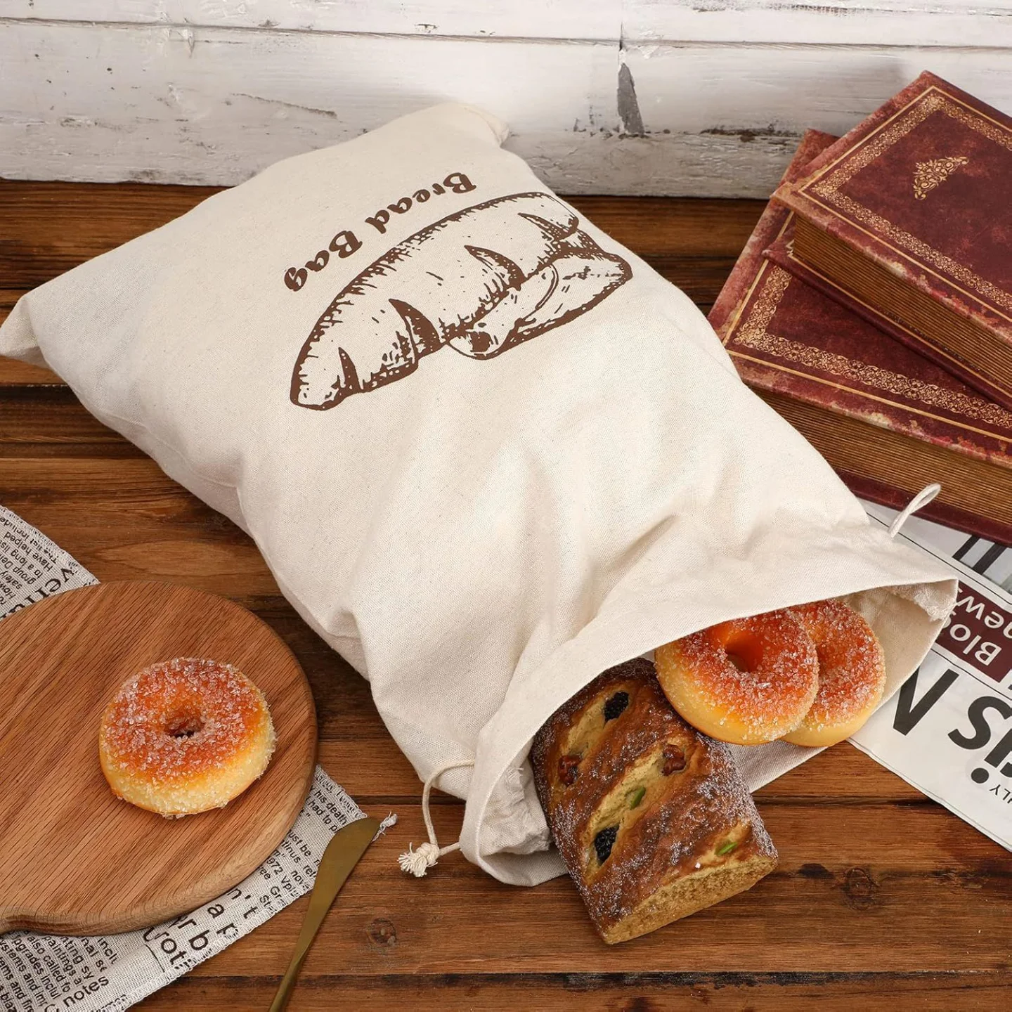 sacs à pain en lin, sac à cordon réutilisable pour pain, sac de rangement de pain artisanal fait maison, sacs à pain en lin pour baguette