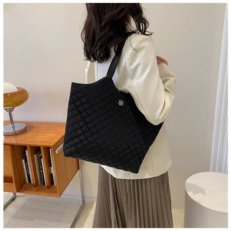 sac à bandoulière grande capacité pour femmes, sacs à main à poignée supérieure, fourre tout à la mode, sacs à bandoulière matelassés pour le travail