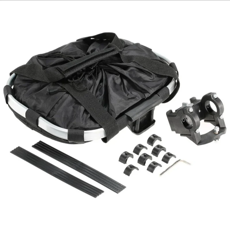 panier avant de vélo 2 en 1, petit chien de compagnie, pochette de transport détachable pour vtt, tube de guidon de cyclisme, sac à bagages pliable suspendu, charge de 5kg