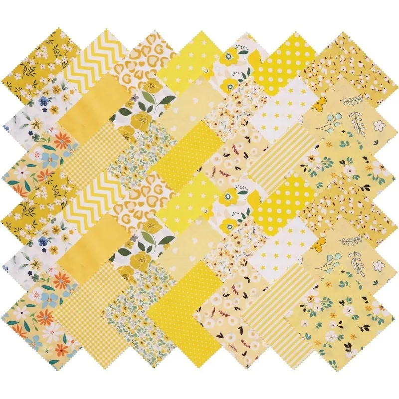 40 pièces sac à breloques matelassé, carrés en tissu pur coton 12.7x12.7 cm patchwork floral matelassé prédécoupé pour la couture artisanat bricolage