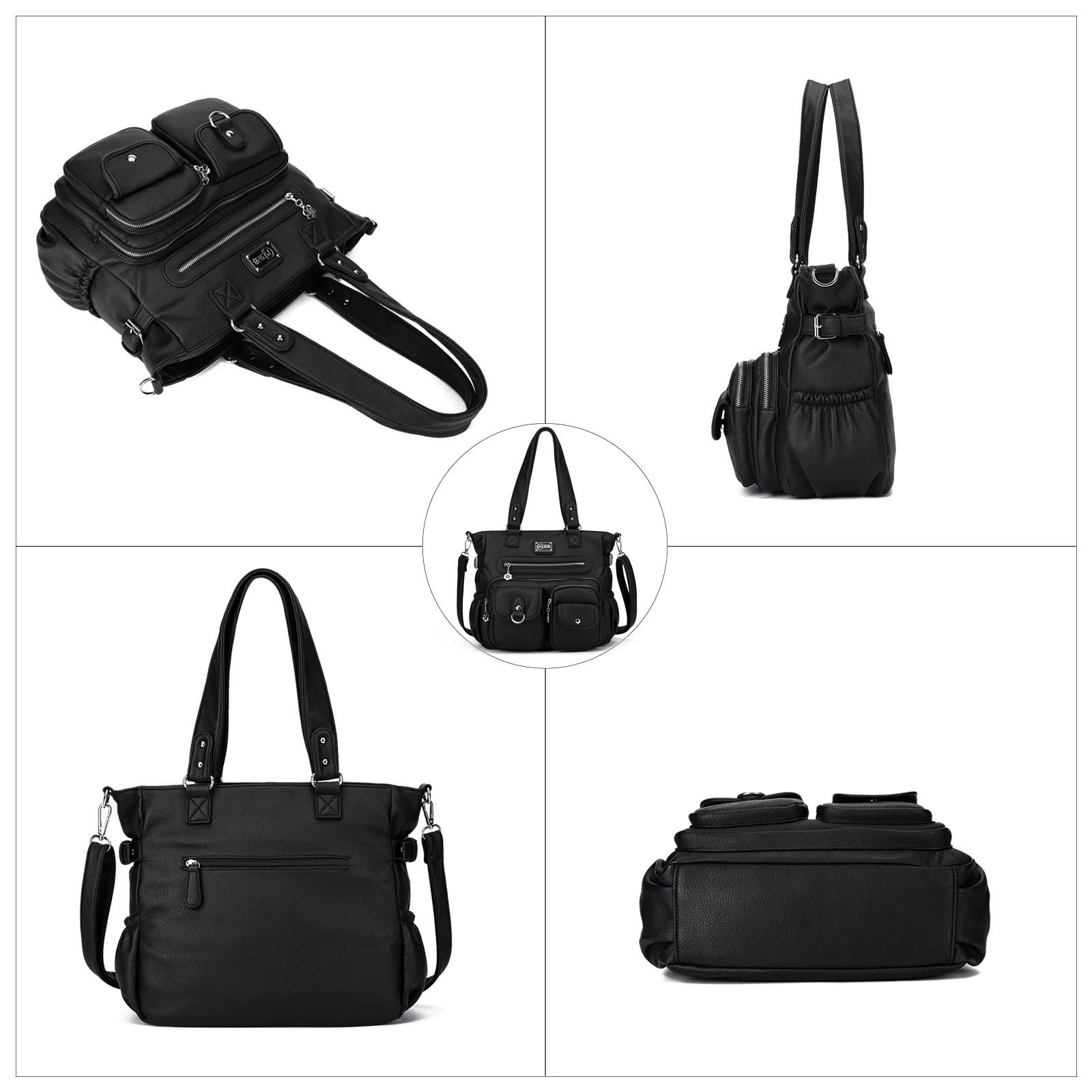hobo sacs à main en cuir végétalien pour femmes, sac à bandoulière initié, grand sac fourre tout, sac à main à poignée supérieure, sac cartable