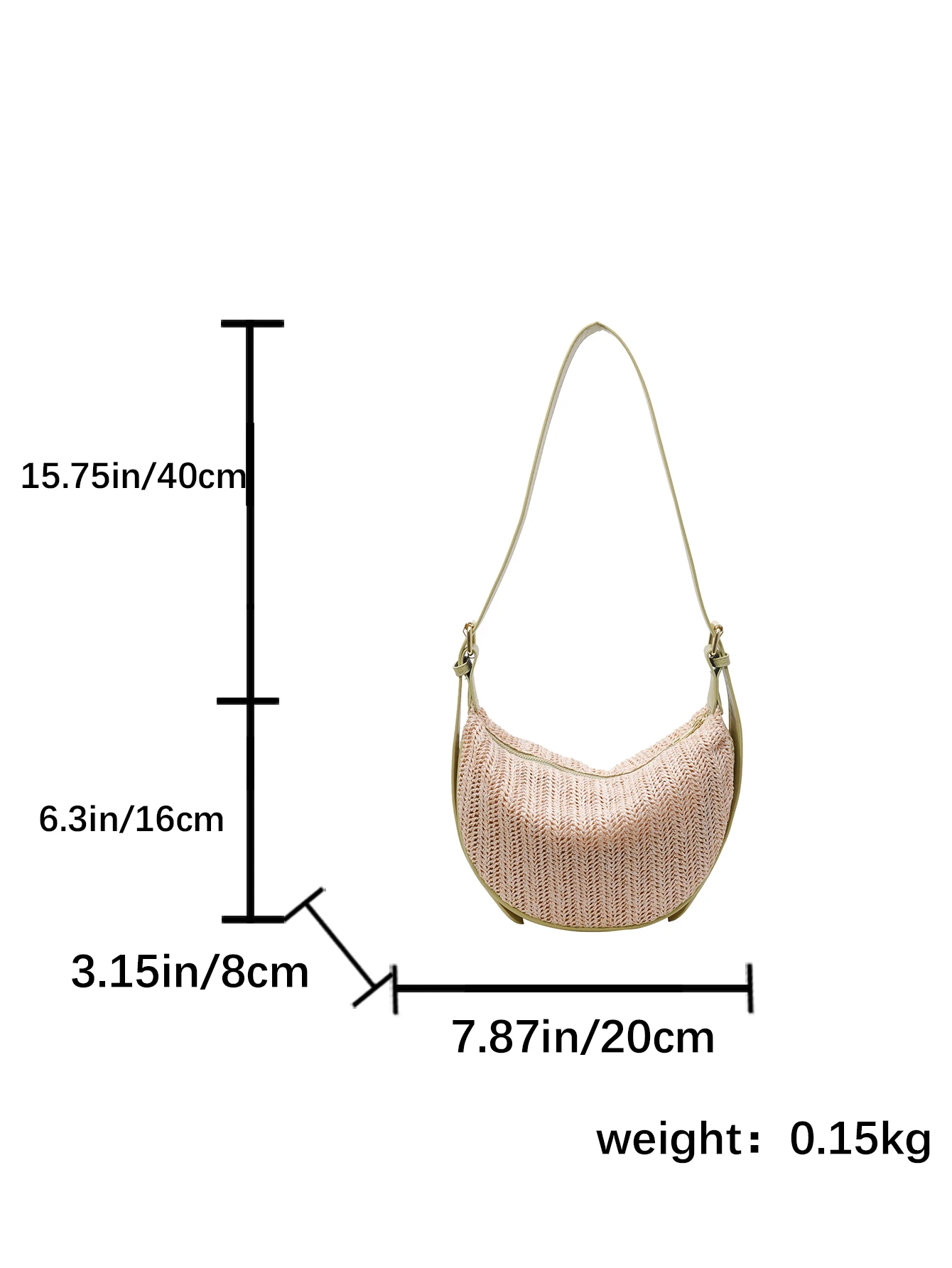 nouveau sac à main en paille à la mode pour femmes ; sac à bandoulière frais et élégant pour le travail et le shopping, polyvalent pour les femmes