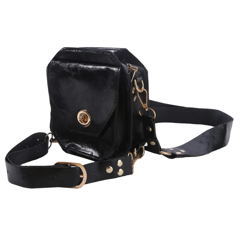sacoche de style rétro en pu pour femme, petit sac carré, moto, côté vent, oral alier médiéval, accessoires de personnalité
