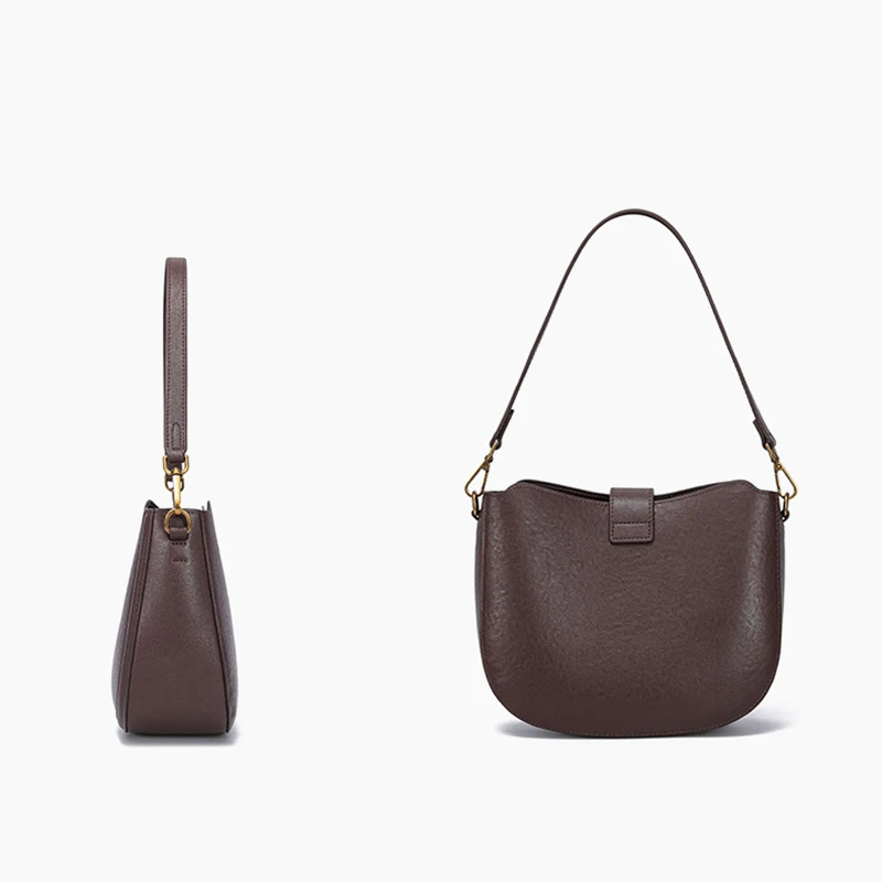 sac de selle en cuir souple pour femmes, sac à bandoulière rétro mode nouvelle coque, sac seau polyvalent pour les déplacements