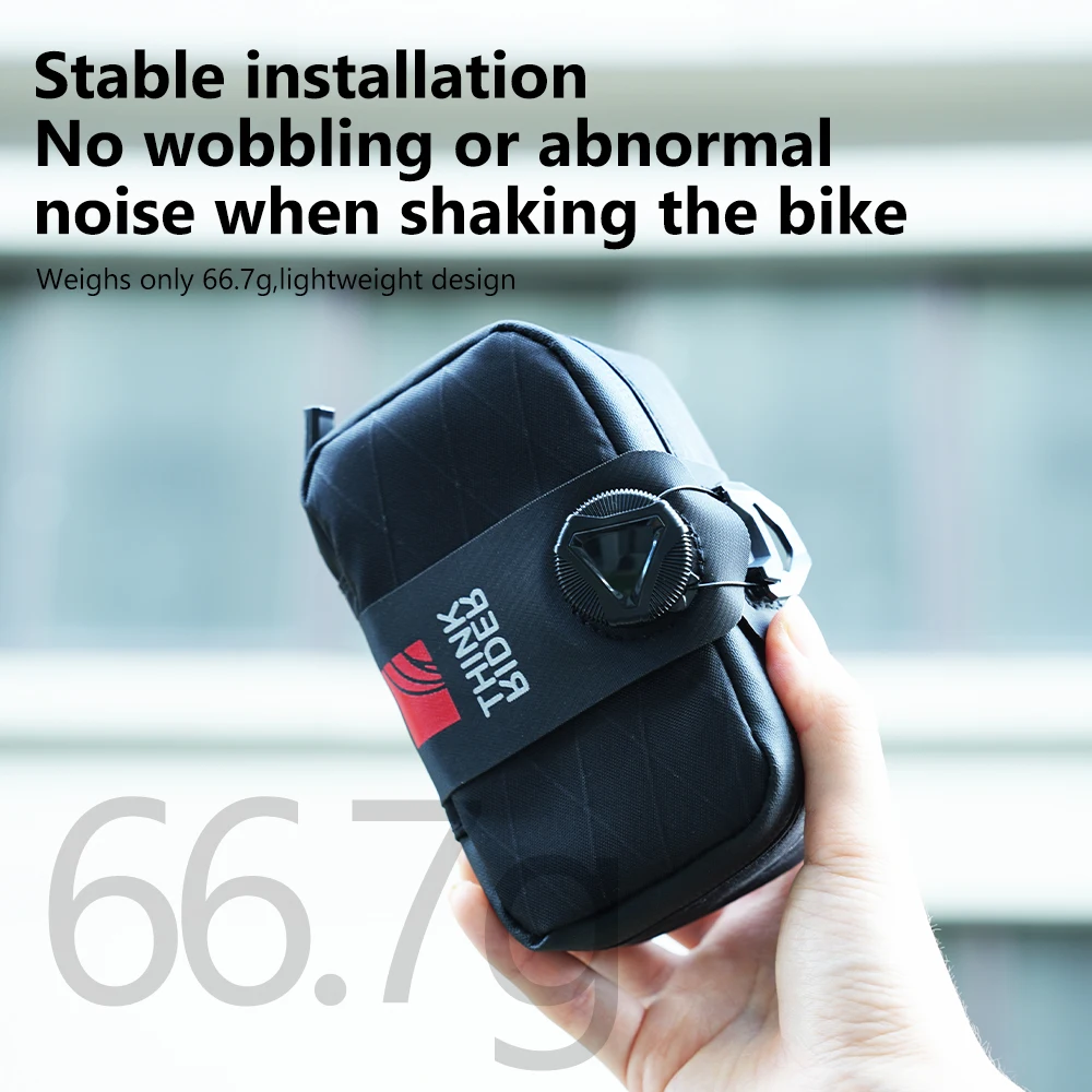 thinkrider – sac de selle de vélo 0,5 l, mini sac arrière portable, kit d'outils de vélo de route et vtt, sac de réparation réfléchissant, accessoires de cyclisme