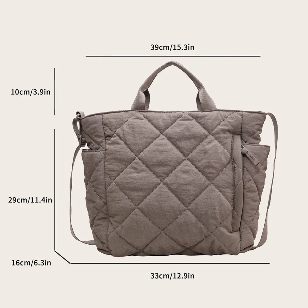 sac fourre tout matelassé pour femmes, sac à bandoulière léger et moelleux, grand sac à bandoulière rembourré, sacoche de voyage, sac de shopping d'hiver