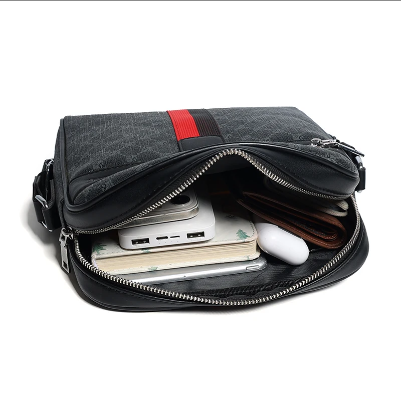 grand sac à bandoulière design pour hommes sacs en cuir décontracté homme sac de messager mâle luxe sac à bandoulière mode affaires sac à bandoulière